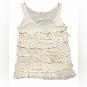 J. Crew Cream Ruffled Sequin Tank Top - Size XS